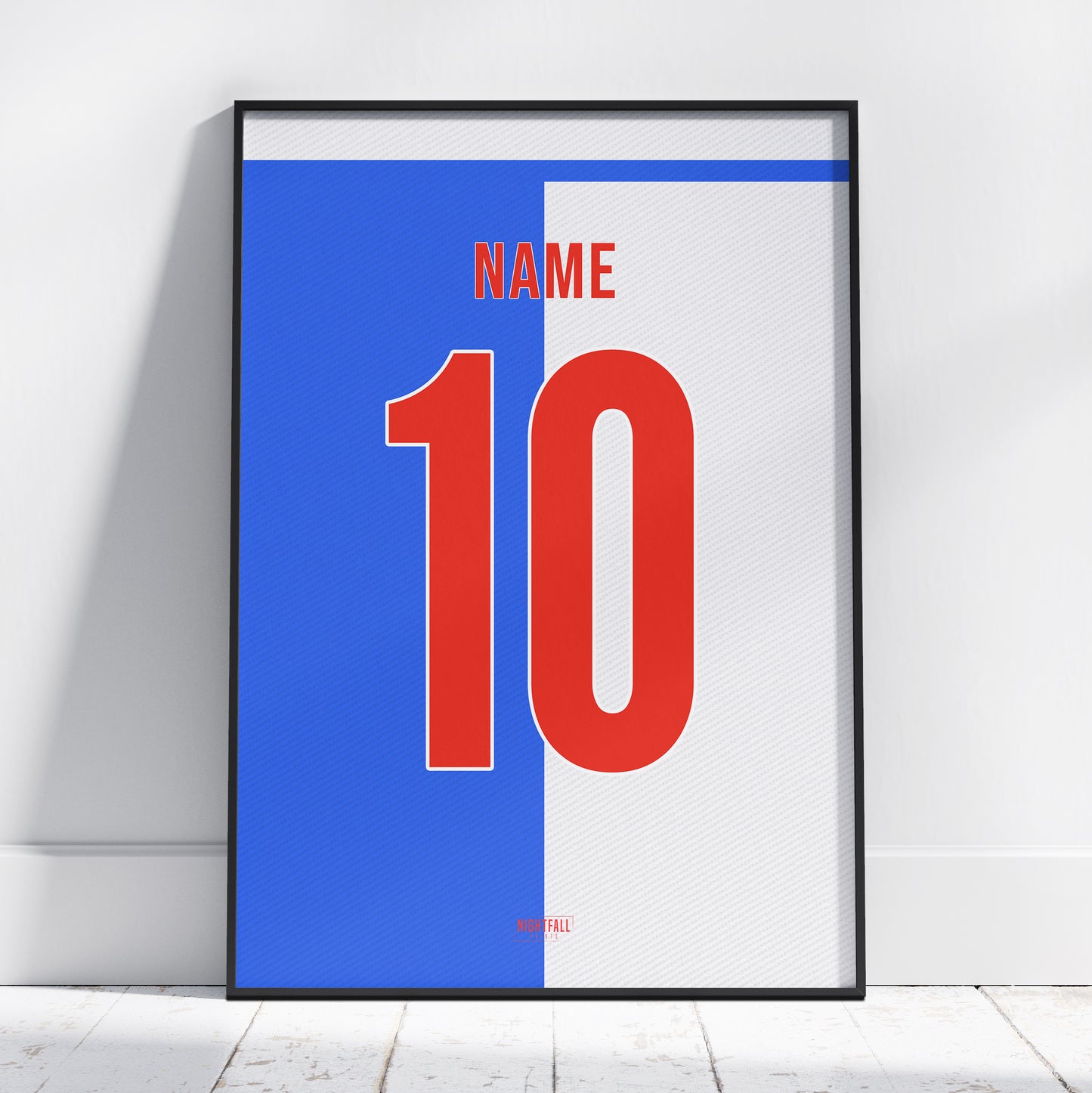 Personalised Football Shirt Poster - Blue & White | Football | Poster