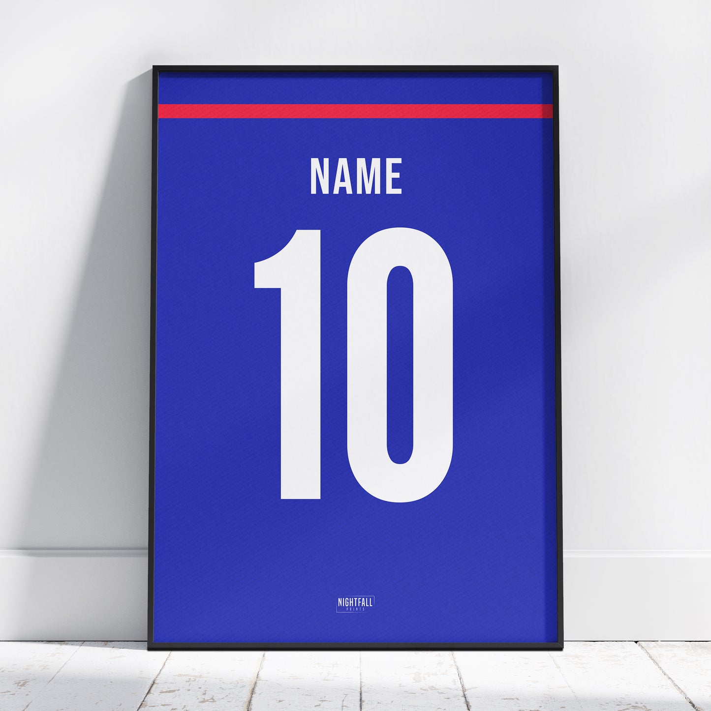 Personalised Football Shirt Poster - Blue & Red | Football | Poster