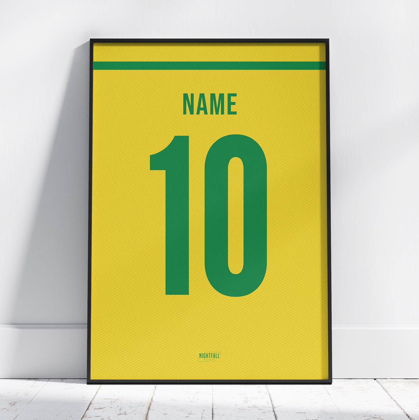 Personalised Football Shirt Poster - Yellow & Green | Football | Poster