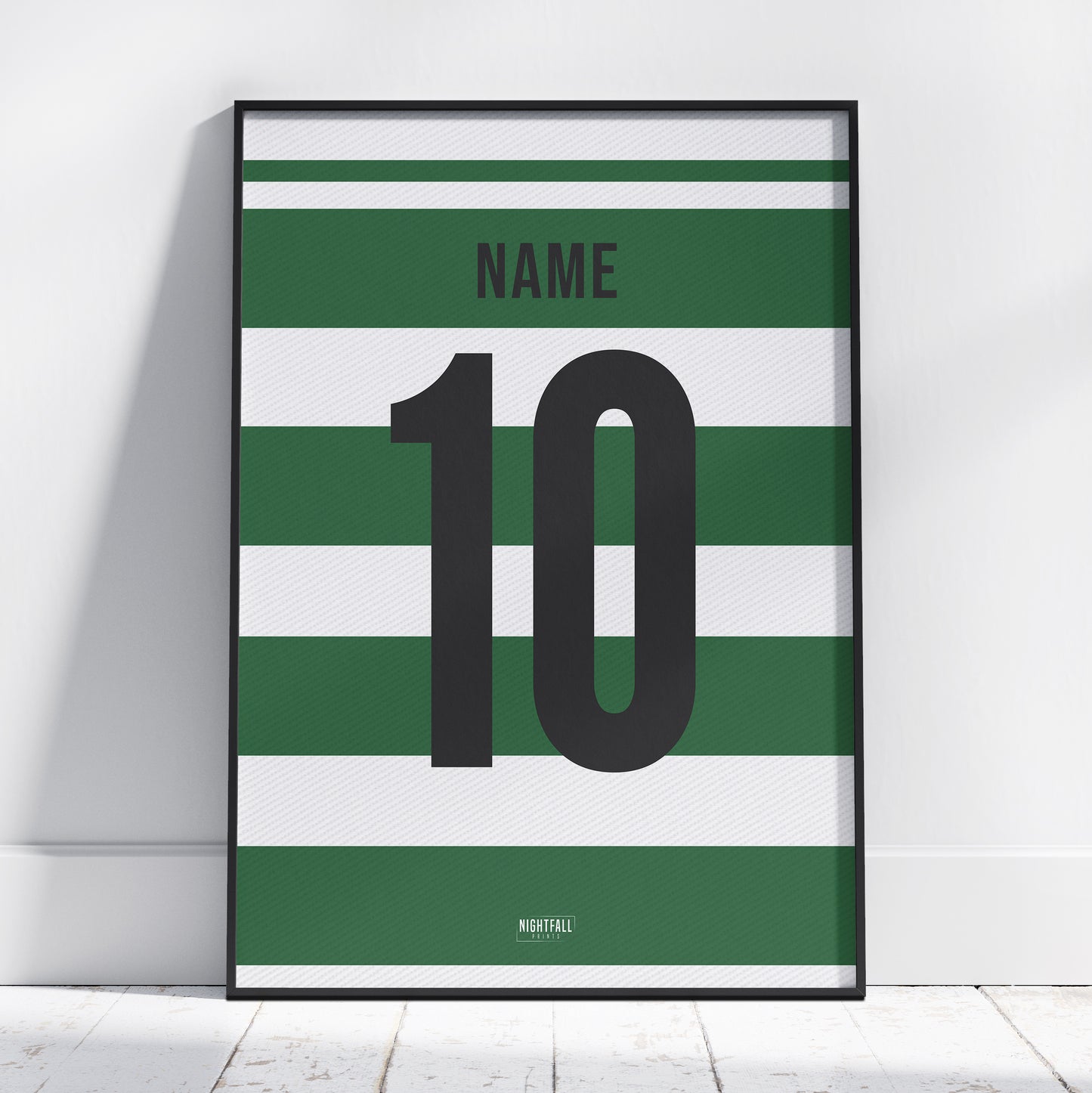 Personalised Football Shirt Poster - Green & White | Football | Poster