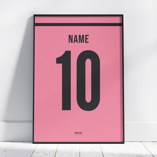 Personalised Football Shirt Poster - Pink & Black | Football | Poster