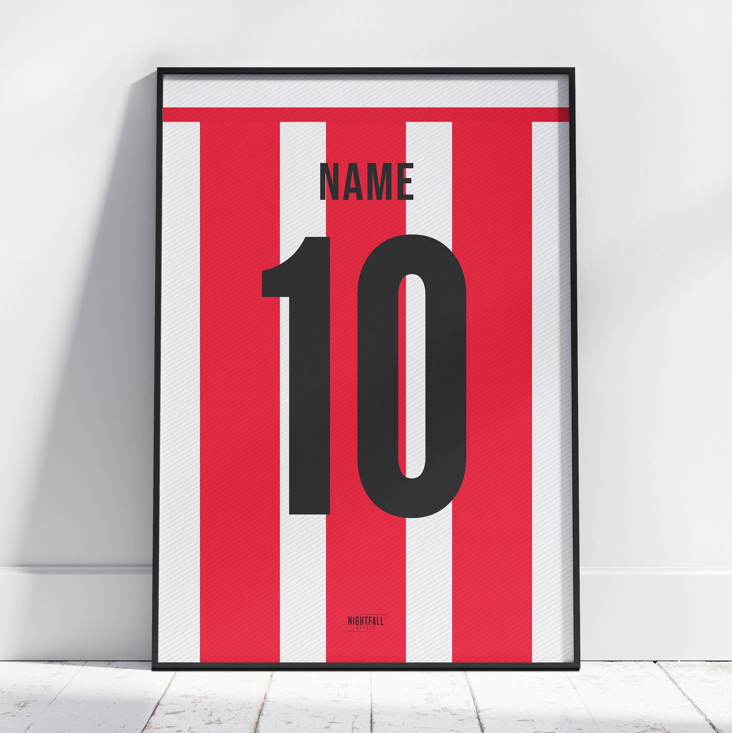 Personalised Football Shirt Poster - Red & White | Football | Poster