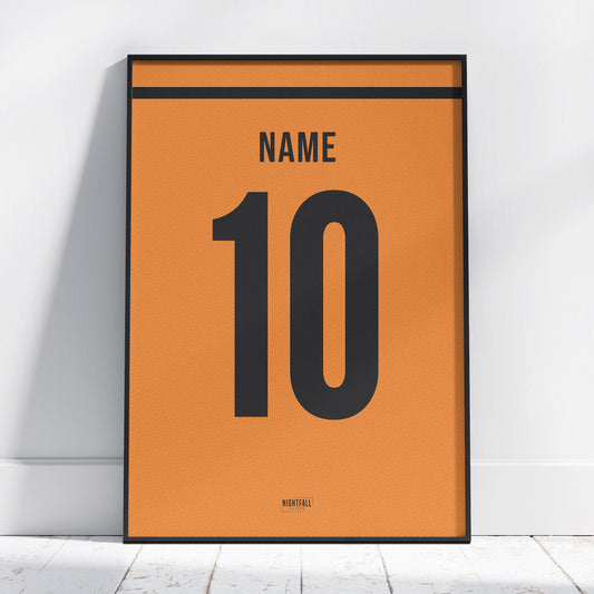 Personalised Football Shirt Poster - Golden Orange & Black | Football | Poster